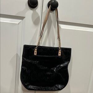 Michael Kors Black and Tan Jet Setter Tote Bag